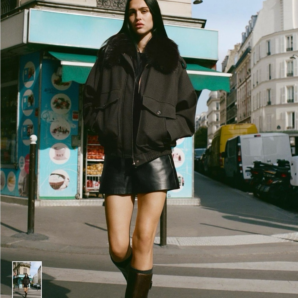 Zara - NWT faux, leather, high waisted shorts